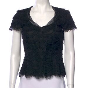 Akris Evening Wear Black Lace Top